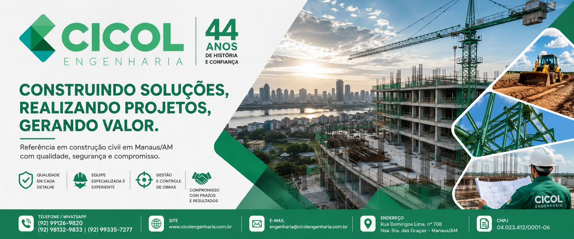 Execução de telhados e coberturas metálicas em Manaus realizada pela Cicol Engenharia para residências, empresas e indústrias